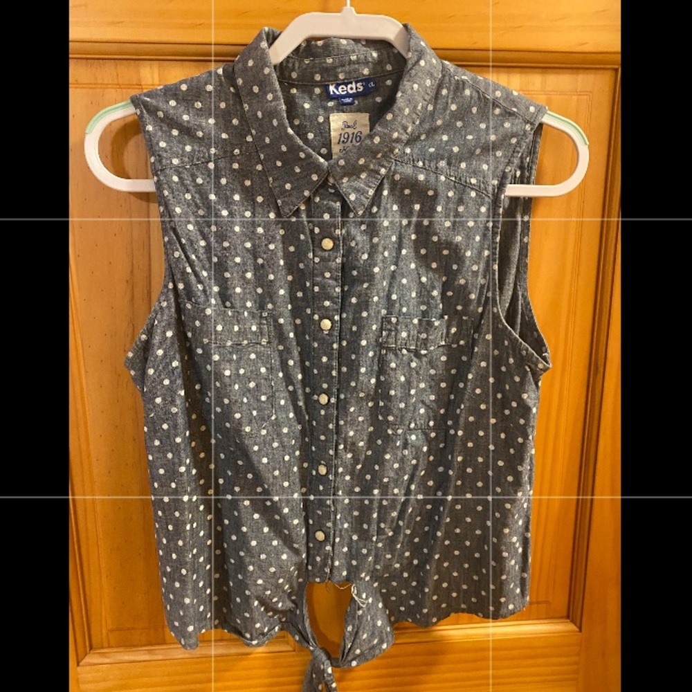 Keds button up tied tank top